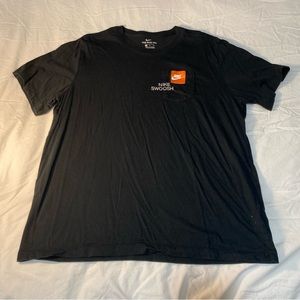 Nike men’s black pocket tee, swoosh. Size XL